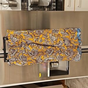 💕TRINA TURK💕 100% Silk Pajama Pants ~ Blue Tropical Botanical Print Small NWT